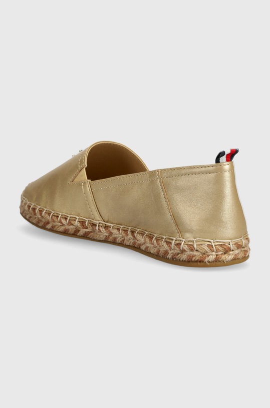 Obuwie Tommy Hilfiger espadryle skórzane TH GOLD FLAT ESPADRILLE FW0FW07694 złoty