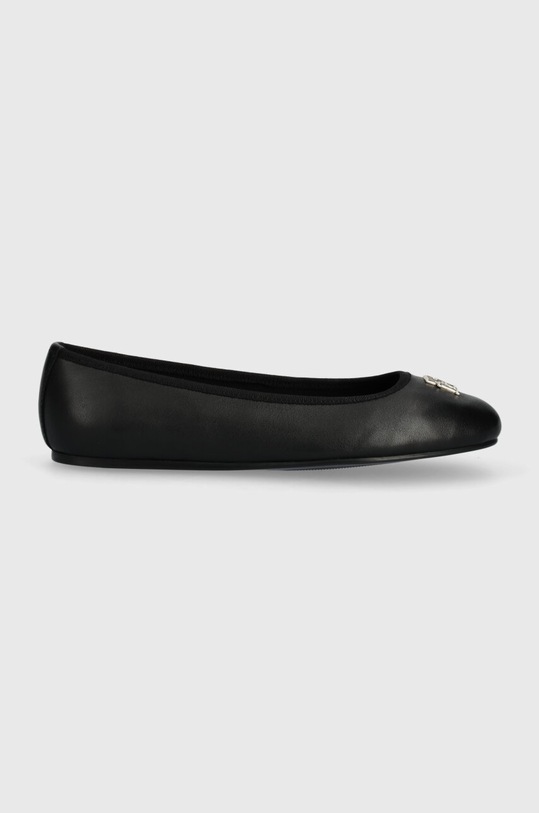 Kožené baleríny Tommy Hilfiger TH LEATHER BALLERINA FW0FW07712 černá SS24