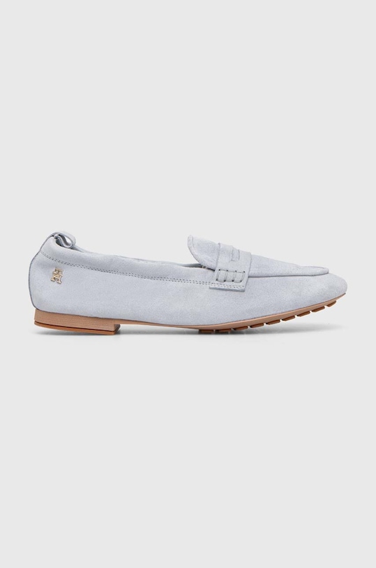 Tommy Hilfiger mokasyny zamszowe TH SUEDE MOCCASIN płaski niebieski FW0FW07714