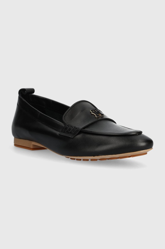 Kožne mokasinke Tommy Hilfiger TH LEATHER MOCCASIN FW0FW07715 crna SS24