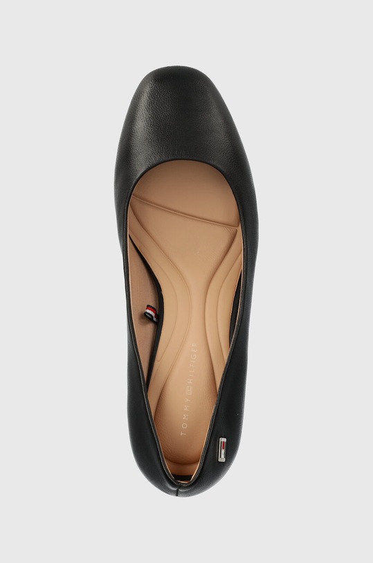 Tommy Hilfiger czółenka skórzane TH LEATHER MID HEEL BLOCK PUMP czarny FW0FW07716
