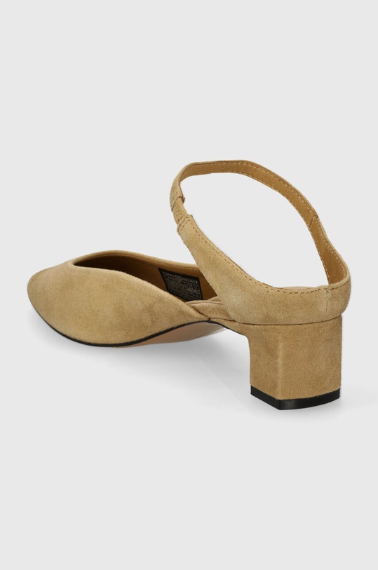 Obuwie Tommy Hilfiger klapki zamszowe TH POINTY MID HEEL LEATHER MULE FW0FW07718 beżowy