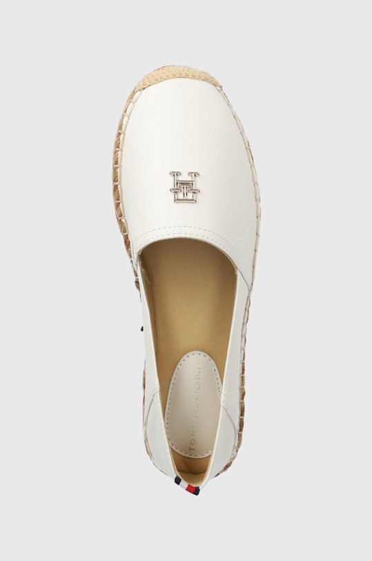 Шкіряні еспадрилі Tommy Hilfiger TH LEATHER FLAT ESPADRILLE білий FW0FW07720
