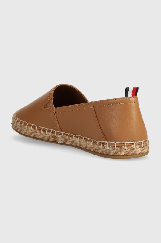 Încălțăminte Tommy Hilfiger espadrile de piele TH LEATHER FLAT ESPADRILLE FW0FW07720 maro