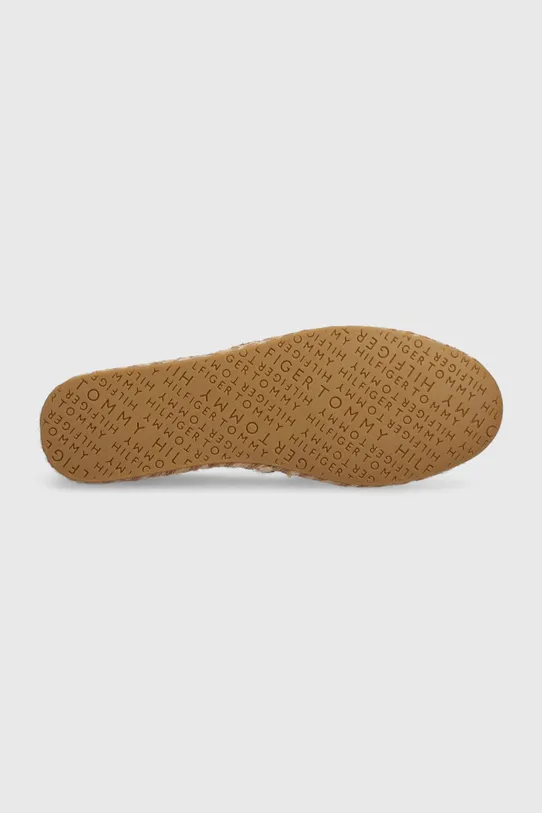 Tommy Hilfiger espadryle skórzane TH LEATHER FLAT ESPADRILLE FW0FW07720 brązowy