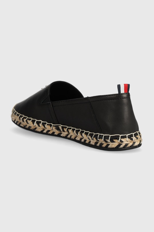 Obuwie Tommy Hilfiger espadryle skórzane TH LEATHER FLAT ESPADRILLE FW0FW07720 czarny