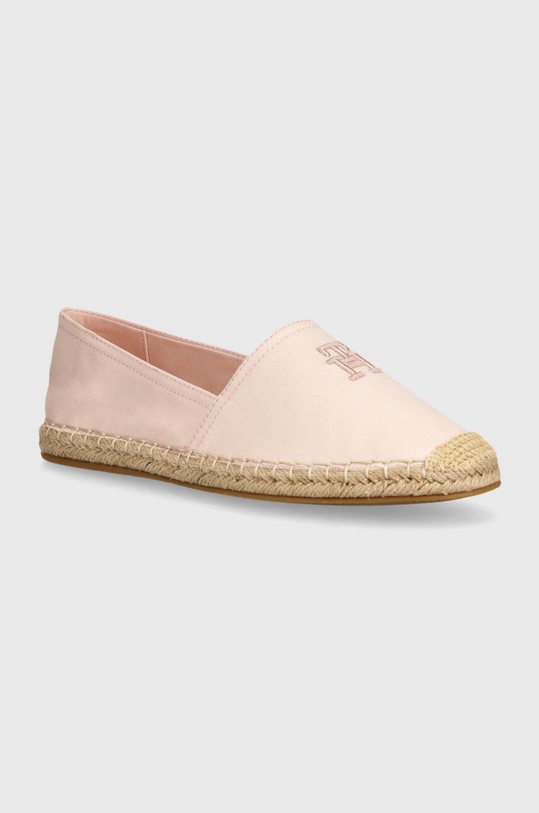 Tommy Hilfiger espadryle EMBROIDERED FLAT ESPADRILLE tekstylny różowy FW0FW07721