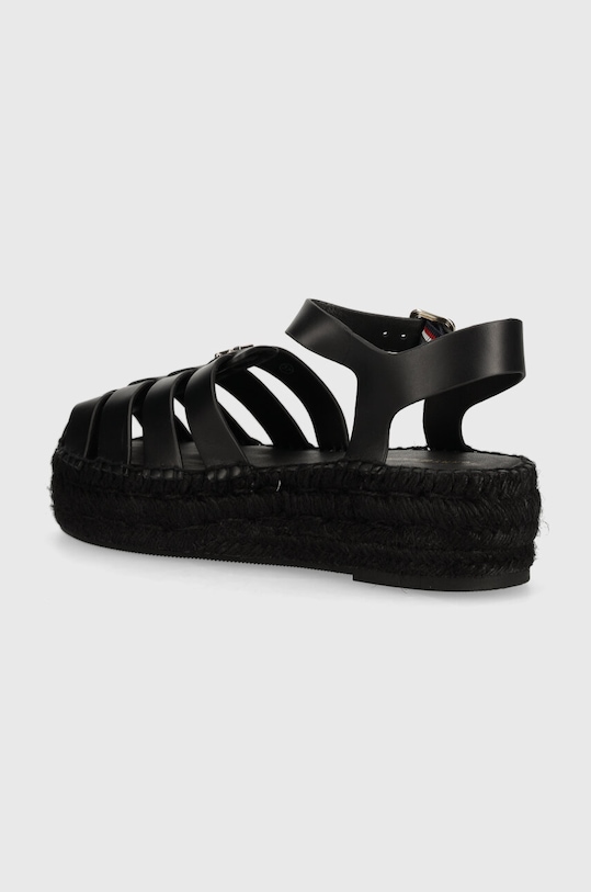 Încălțăminte Tommy Hilfiger espadrile de piele TH AUTHENTIC LEATHER ESPADRILLE FW0FW07743 negru