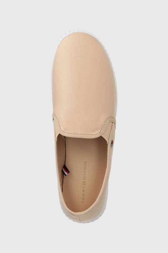 Πάνινα παπούτσια Tommy Hilfiger CANVAS SLIP-ON SNEAKER μπεζ FW0FW07806