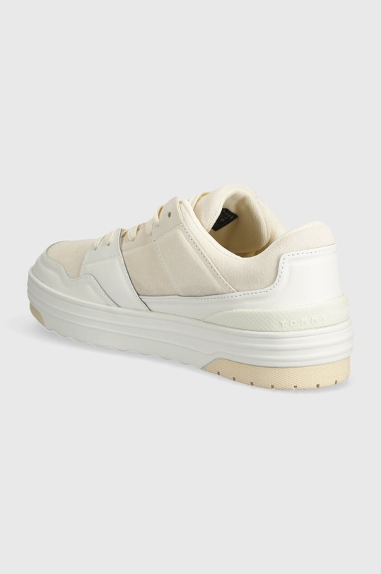 Boty Kožené tenisky Tommy Hilfiger SUEDE STRIPES BASKET LO FW0FW07811 béžová