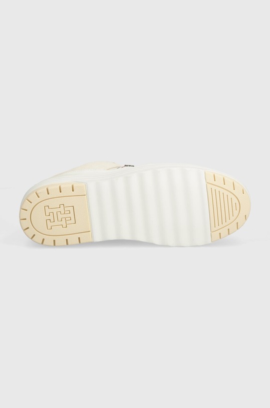 Kožené tenisky Tommy Hilfiger SUEDE STRIPES BASKET LO FW0FW07811 béžová