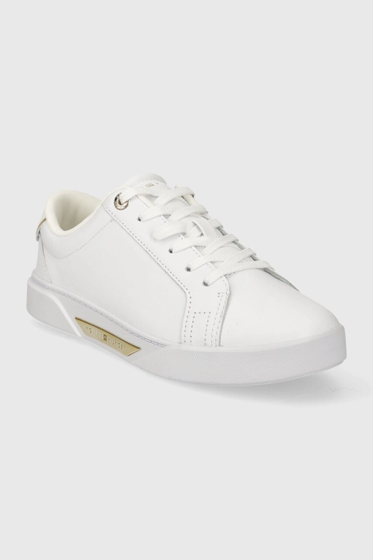 Kožené sneakers boty Tommy Hilfiger CHIC HW COURT SNEAKER FW0FW07813 bílá SS24