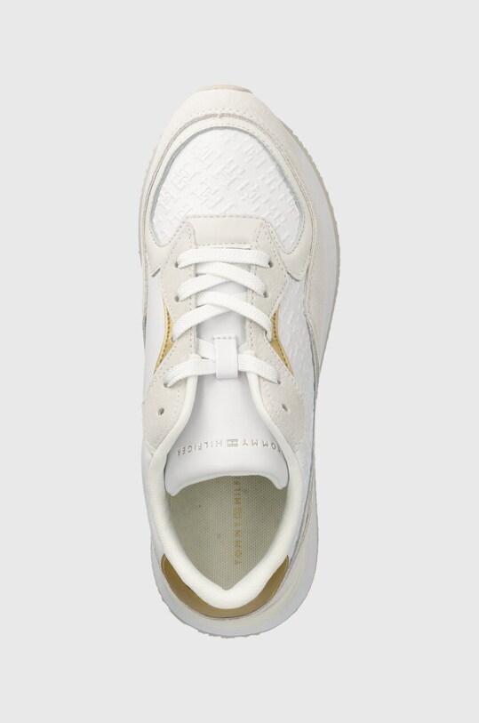 Δερμάτινα αθλητικά παπούτσια Tommy Hilfiger LUX MONOGRAM RUNNER λευκό FW0FW07816