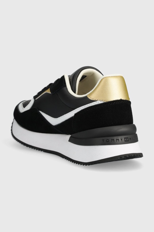 Obuwie Tommy Hilfiger sneakersy skórzane LUX MONOGRAM RUNNER FW0FW07816 czarny