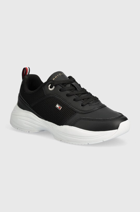 Tenisky Tommy Hilfiger CHUNKY RUNNER přírodní kůže černá FW0FW07818