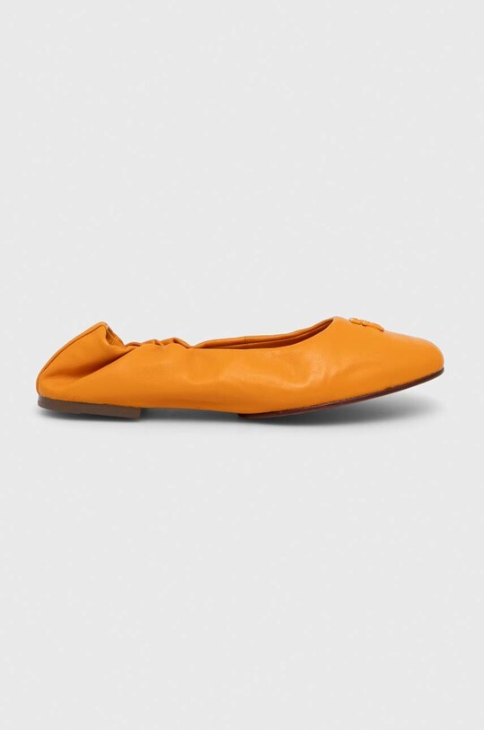 Tommy Hilfiger baleriny skórzane TH ELEVATED ELASTIC BALLERINA FW0FW07882 pomarańczowy SS24