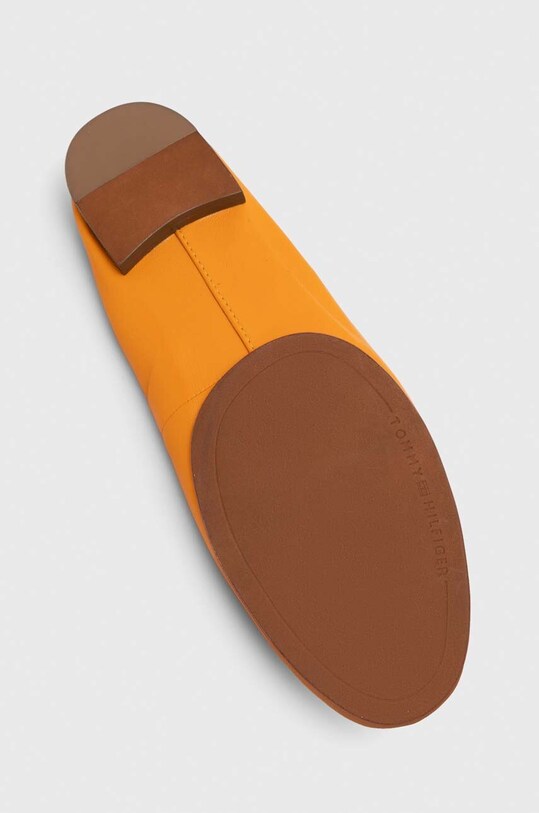 Tommy Hilfiger baleriny skórzane TH ELEVATED ELASTIC BALLERINA FW0FW07882 pomarańczowy