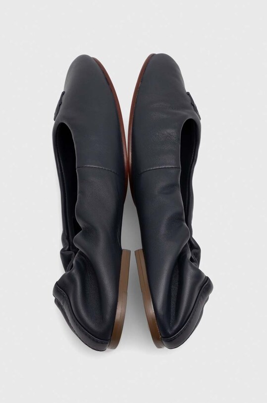 Обувки Кожени балеринки Tommy Hilfiger TH ELEVATED ELASTIC BALLERINA FW0FW07882 тъмносин