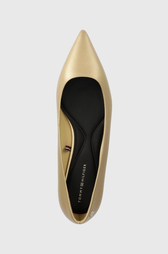 Tommy Hilfiger baleriny skórzane GOLD POINTED BALLERINA złoty FW0FW07883