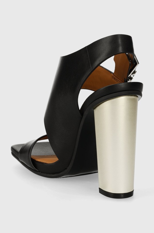 Obuwie Tommy Hilfiger sandały skórzane TH HARDWARE BLOCK HIGH HEEL FW0FW07886 czarny