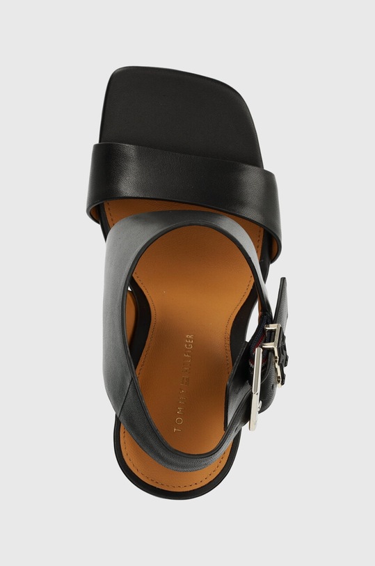 Tommy Hilfiger sandały skórzane TH HARDWARE BLOCK HIGH HEEL czarny FW0FW07886