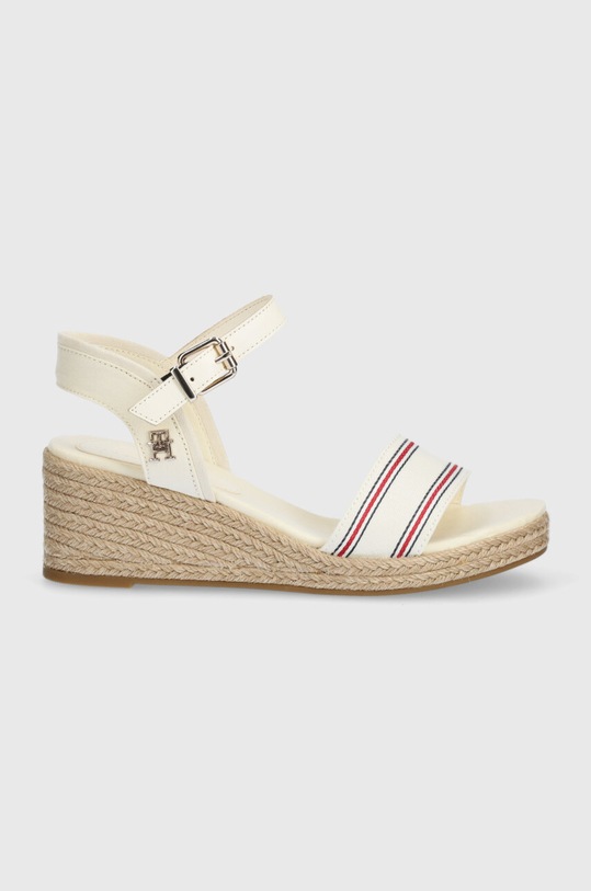 Tommy Hilfiger szandál SHIRTING WEDGE SANDAL FW0FW07887 bézs SS24