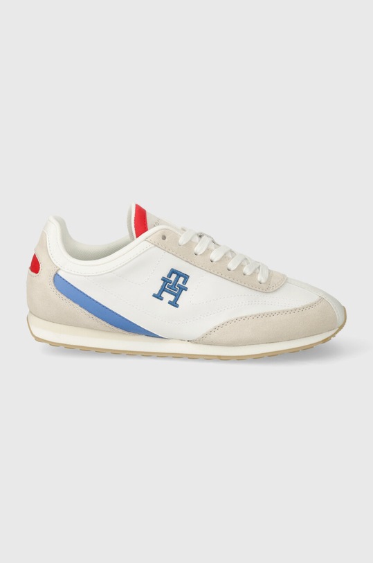 Tenisky Tommy Hilfiger TH HERITAGE RUNNER semišová kůže bílá FW0FW07892