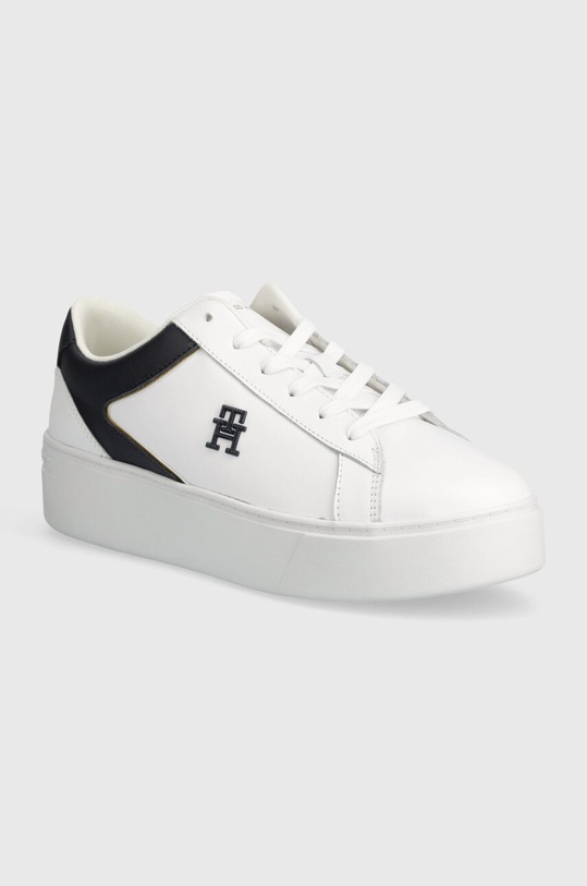 Шкіряні кросівки Tommy Hilfiger TH PLATFORM COURT SNEAKER платформа білий FW0FW07910