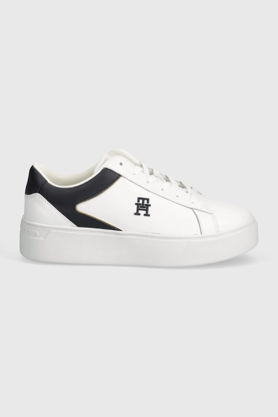 Tommy Hilfiger sneakersy skórzane TH PLATFORM COURT SNEAKER FW0FW07910 biały SS24