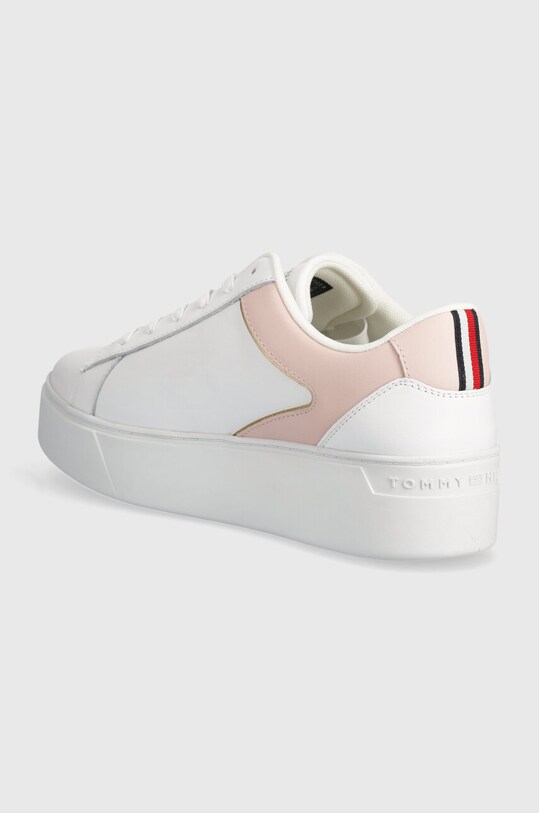 Încălțăminte Tommy Hilfiger sneakers din piele TH PLATFORM COURT SNEAKER FW0FW07910 alb
