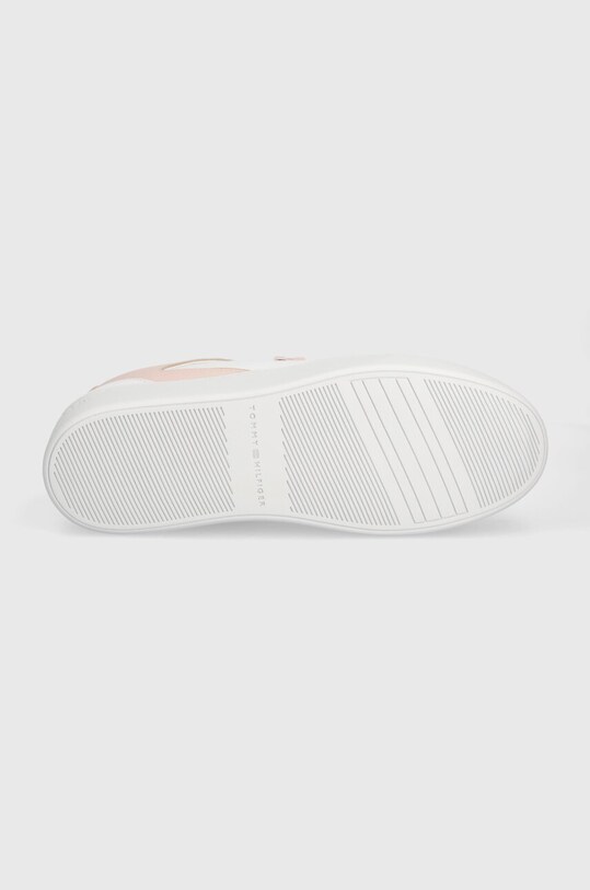 Tommy Hilfiger sneakers din piele TH PLATFORM COURT SNEAKER FW0FW07910 alb