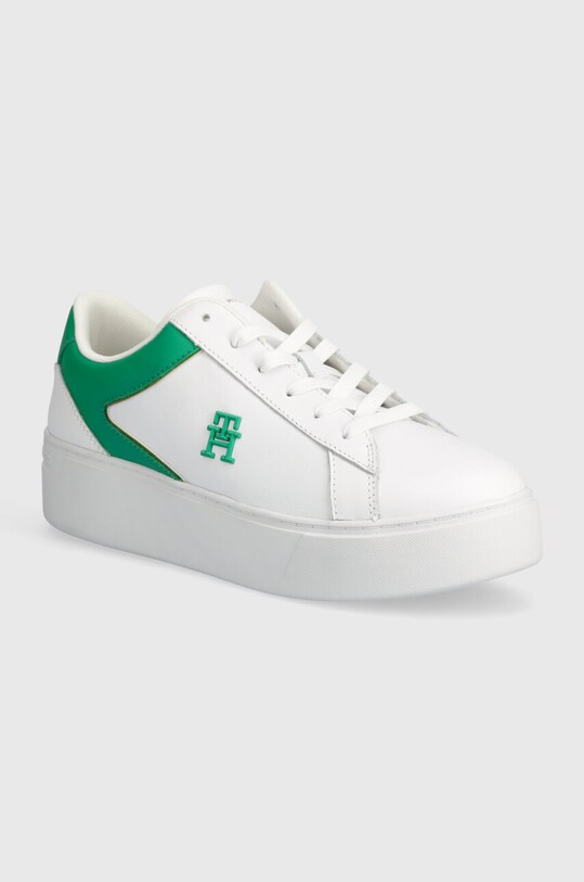 Шкіряні кросівки Tommy Hilfiger TH PLATFORM COURT SNEAKER платформа білий FW0FW07910