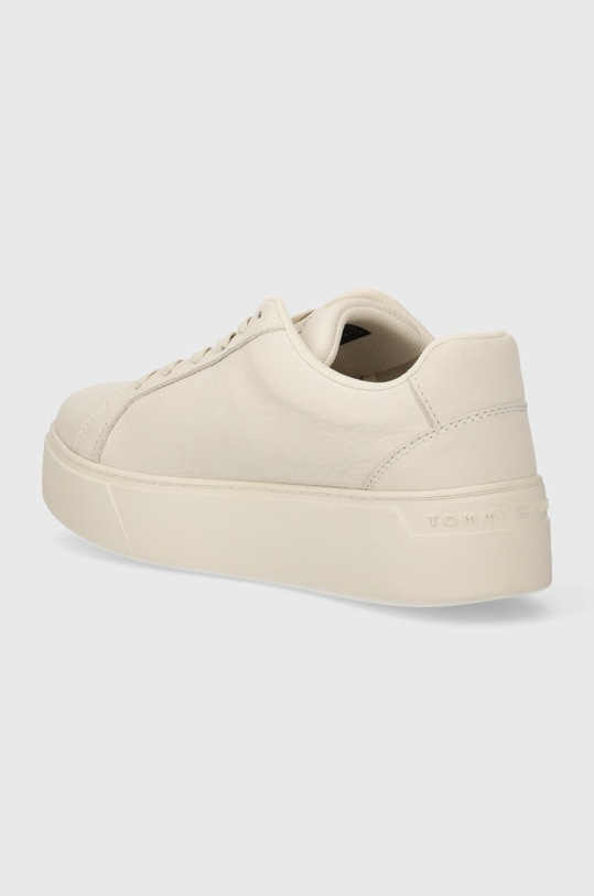 Obuwie Tommy Hilfiger sneakersy skórzane PLATFORM COURT SNEAKER NUBUCK FW0FW07912 beżowy