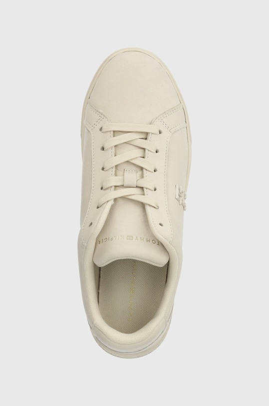 Tommy Hilfiger sneakersy skórzane PLATFORM COURT SNEAKER NUBUCK beżowy FW0FW07912