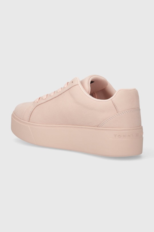 Obuwie Tommy Hilfiger sneakersy skórzane PLATFORM COURT SNEAKER NUBUCK FW0FW07912 różowy