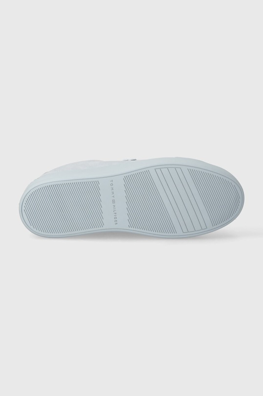 Шкіряні кросівки Tommy Hilfiger PLATFORM COURT SNEAKER NUBUCK FW0FW07912 блакитний