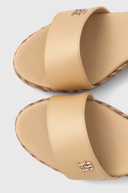 Tommy Hilfiger sandały COLORFUL WEDGE SATIN SANDAL beżowy FW0FW07913