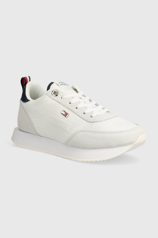 Sneakers Tommy Hilfiger FLAG KNIT RUNNER υφασμάτινο λευκό FW0FW07916
