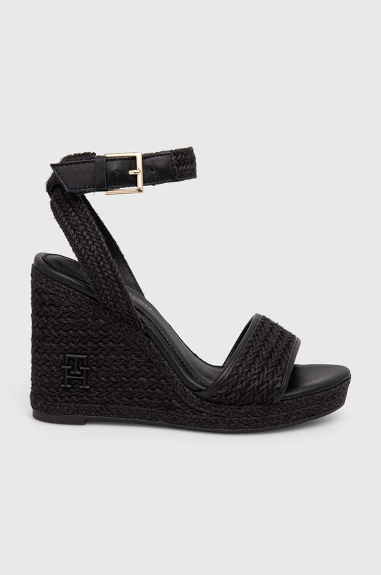 Sandale Tommy Hilfiger TH ROPE HIGH WEDGE SANDAL tekstil crna FW0FW07926