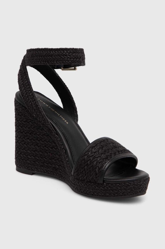 Sandale Tommy Hilfiger TH ROPE HIGH WEDGE SANDAL FW0FW07926 crna SS24