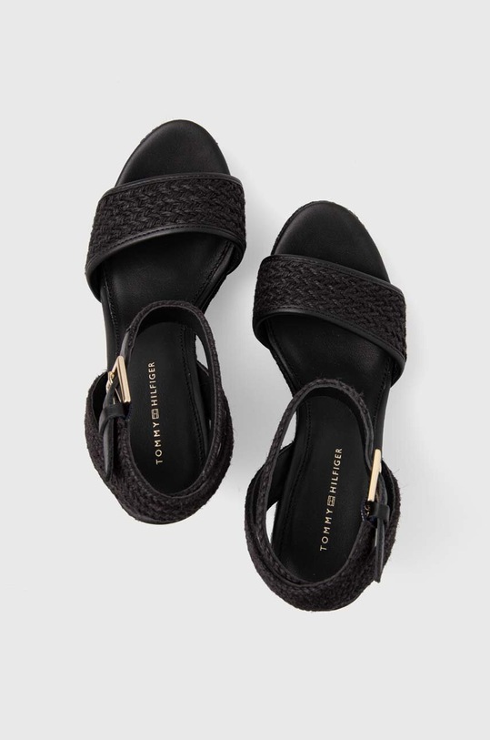 Sandale Tommy Hilfiger TH ROPE HIGH WEDGE SANDAL crna FW0FW07926