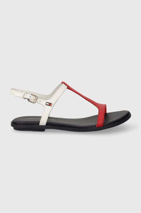 Tommy Hilfiger sandały skórzane TH FLAT SANDAL płaski granatowy FW0FW07930