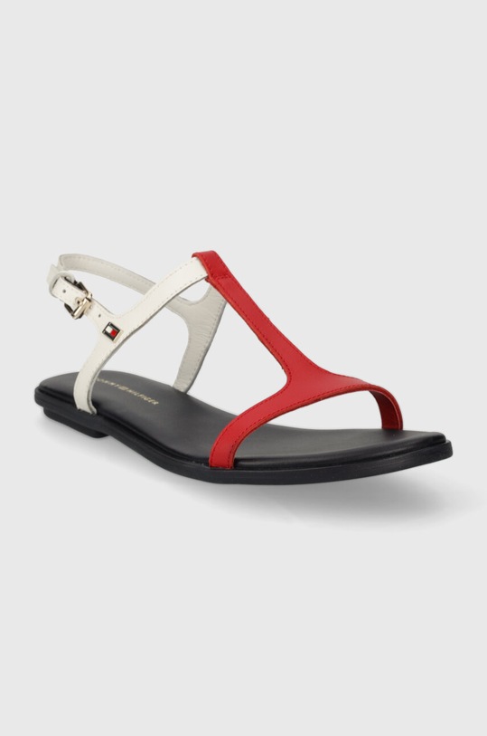 Obuwie Tommy Hilfiger sandały skórzane TH FLAT SANDAL FW0FW07930 granatowy