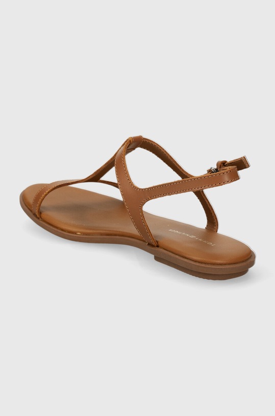 Obuwie Tommy Hilfiger sandały skórzane TH FLAT SANDAL FW0FW07930 brązowy