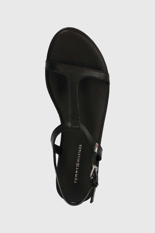 Tommy Hilfiger sandały skórzane TH FLAT SANDAL czarny FW0FW07930