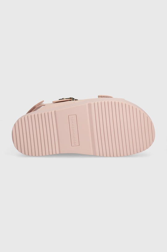Tommy Hilfiger sandały nubukowe TH HARDWARE NUBUCK SPORTY SANDAL FW0FW08038 różowy