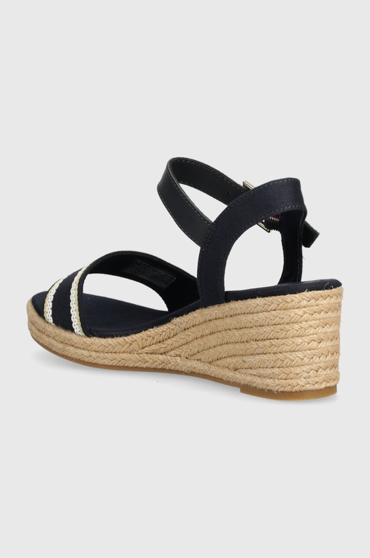 Obuwie Tommy Hilfiger sandały WEBBING WEDGE SANDAL FW0FW08044 granatowy