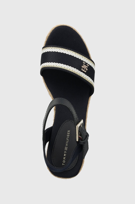 Tommy Hilfiger sandały WEBBING WEDGE SANDAL granatowy FW0FW08044