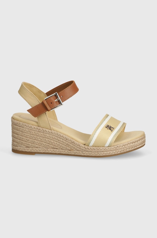 Σανδάλια Tommy Hilfiger WEBBING WEDGE SANDAL FW0FW08044 μπεζ SS24