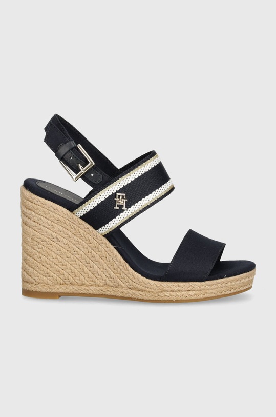 Tommy Hilfiger szandál WEBBING HIGH WEDGE SANDAL FW0FW08045 sötétkék SS24